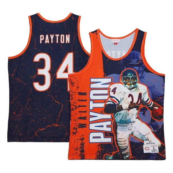 ミッチェルネス メンズ トップス シャツ Mens Mitchell Ness Walter Paytonavy Chicago Bears 1983 Player Burstank Top Navy ネイビー