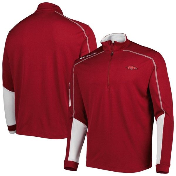 コロンビア メンズ アウター ジャケット・ブルゾン Mens Columbia Cardinal Arkansas Razorbackshotgun 20 OmniWick QuarterZip Jacket Cardinal