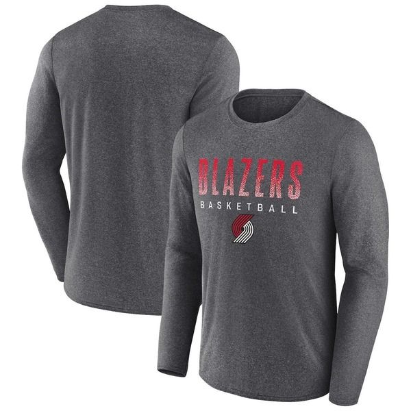 ファナティクス メンズ トップス Tシャツ ブレザー Mens Fanatics Branded Heathered Charcoal Portland Trail Blazers Where Legends Play Iconic Practice Long