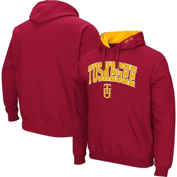 コロシアム メンズ アウター パーカー・スウェット ロゴ Mens Colosseum Crimson Tuskegee Golden Tigers Arch Logo 30 Pullover Hoodie Crimson クリムゾン