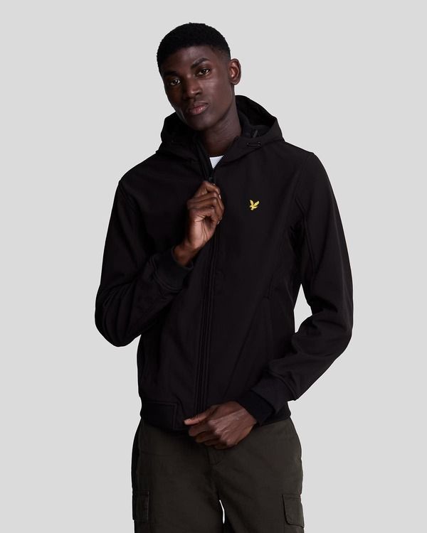 ライルアンドスコット メンズ アウター ジャケット・ブルゾン フリース Lyle Scott Fleece Back Softshell Jacket Jet Black ブラック