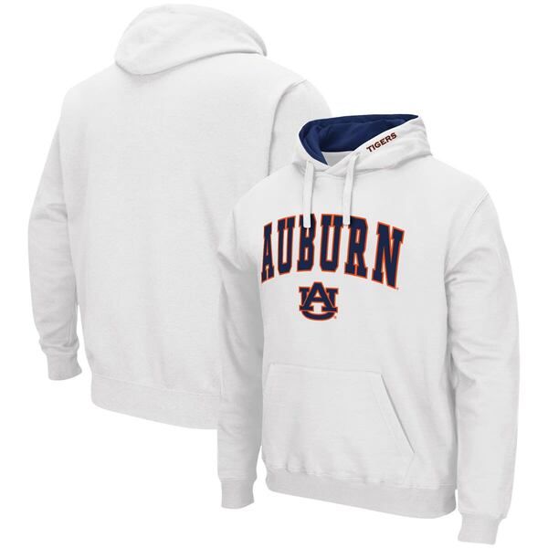 コロシアム メンズ アウター パーカー・スウェット ロゴ Mens Colosseum White Auburn Tigers Arch Logo 30 Pullover Hoodie White ホワイト