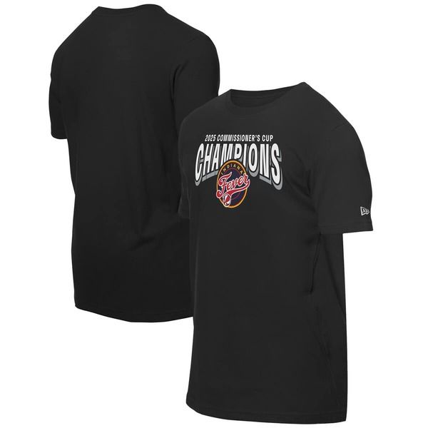 ニューエラ レディース トップス Tシャツ Unisex New Era Black Indiana Fever 2025 WNBA Commissioners Cup Champions TShirt Black ブラック