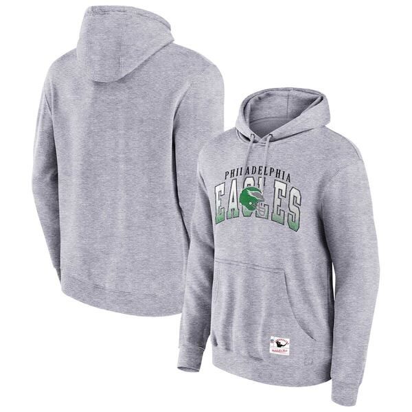 ミッチェルネス メンズ アウター パーカー・スウェット Mens Mitchell Ness Heather Gray Philadelphia Eagles Pocket Passer Pullover Hoodie Heather Gray グレー