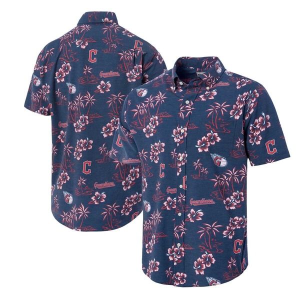 レインスプーナー メンズ トップス シャツ ダウン Mens Reyn Spooner Navy Cleveland Guardians Kekai ButtonDown Shirt Navy ネイビー