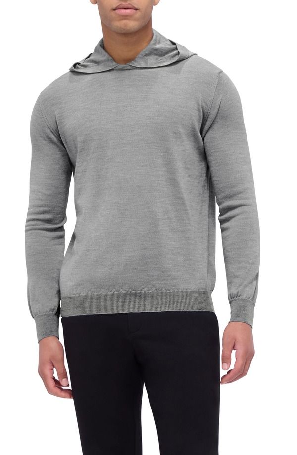 ブガッチ メンズ アウター パーカー・スウェット ウール セーター Bugatchi Merino Wool Hooded Sweater Graphite グラファイト