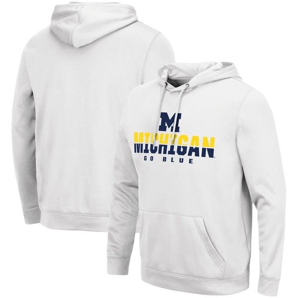 コロシアム メンズ アウター パーカー・スウェット Mens Colosseum White Michigan Wolverines Lantern Pullover Hoodie White ホワイト