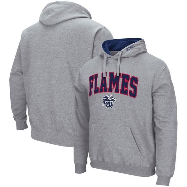 コロシアム メンズ アウター パーカー・スウェット ロゴ Mens Colosseum Heathered Gray Liberty Flames Arch and Logo Pullover Hoodie Heather Gray グレー