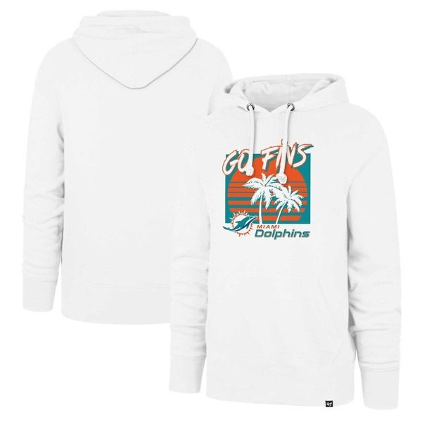 フォーティーセブン メンズ トップス Tシャツ パーカー Mens 47 White Miami Dolphins Go Fins Regional Headline Pullover Hoodie White ホワイト