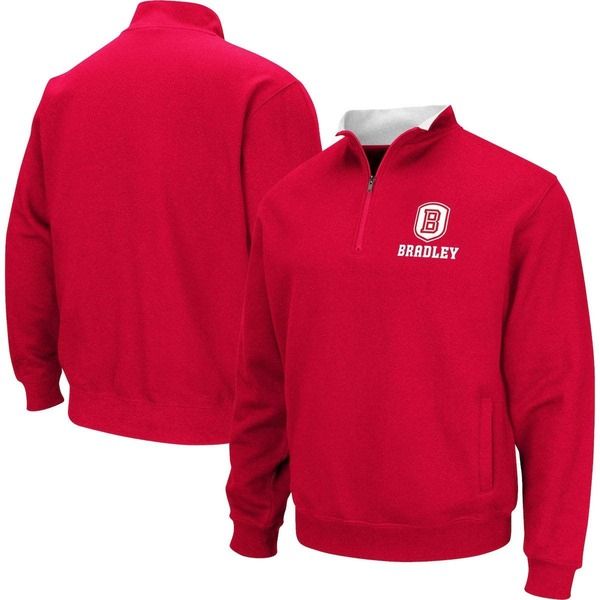 コロシアム メンズ アウター パーカー・スウェット シャツ Mens Colosseum Red Bradley Braves Tortugas QuarterZip Sweatshirt Red レッド