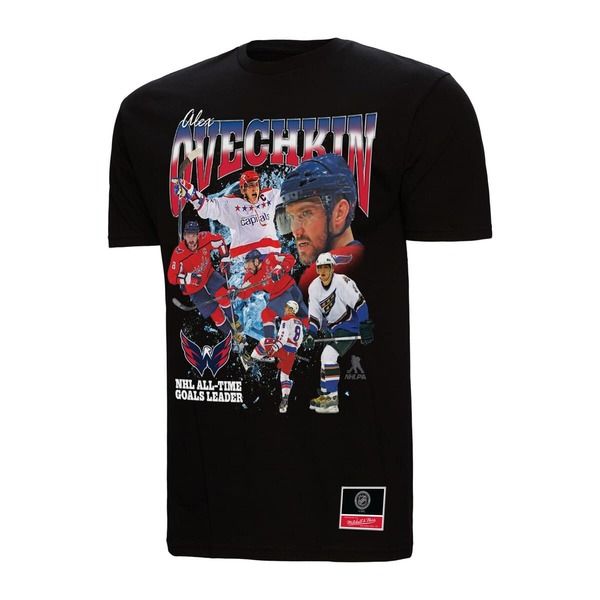 ミッチェルネス メンズ トップス Tシャツ キャップ グラフィック Mens Mitchell Ness Alexander Ovechkin Black Washington Capitals NHL AllTime Leadingoal Scorer Gr