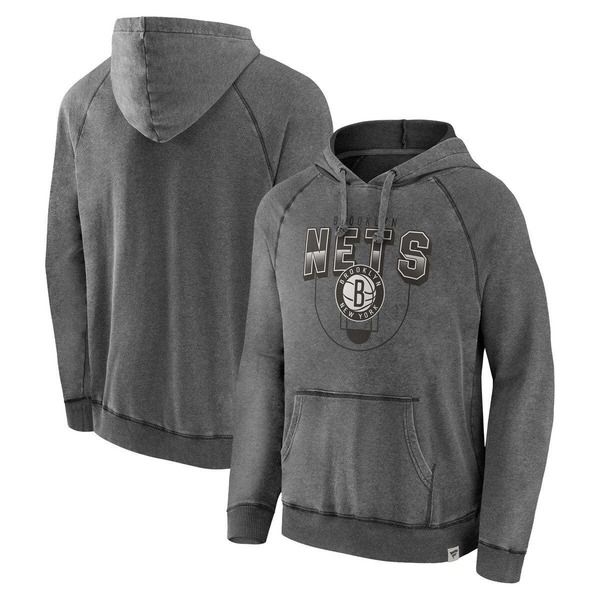 ファナティクス メンズ アウター パーカー・スウェット ヴィンテージ Mens Fanatics Branded Gray Brooklynets Acquisition True Classics Vintage Snowash Pullover Hoodi