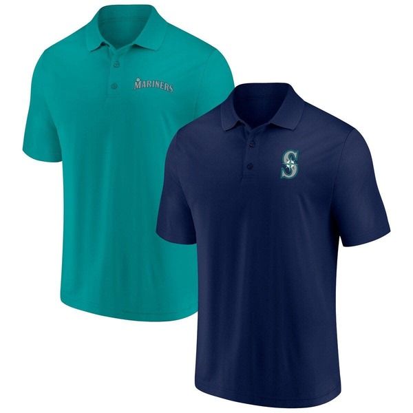 ファナティクス メンズ トップス ポロシャツ ロゴ Mens Fanatics Branded NavyAqua Seattle Mariners Dueling Logos Polo Combo Set Navy ネイビー