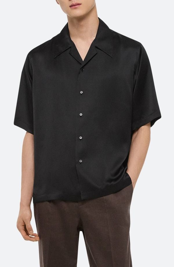 ヘルムート ラング メンズ トップス シャツ シルク Helmut Lang Boxy Silk Camp Shirt Black ブラック