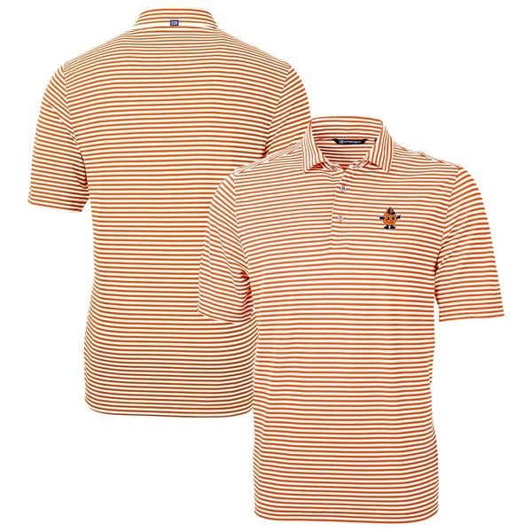 カッターアンドバック メンズ トップス シャツ Mens Cutter Buck Orange Syracuse Orange Vault DryTec Virtueco Pique Stripe Recycled Polorange オレンジ