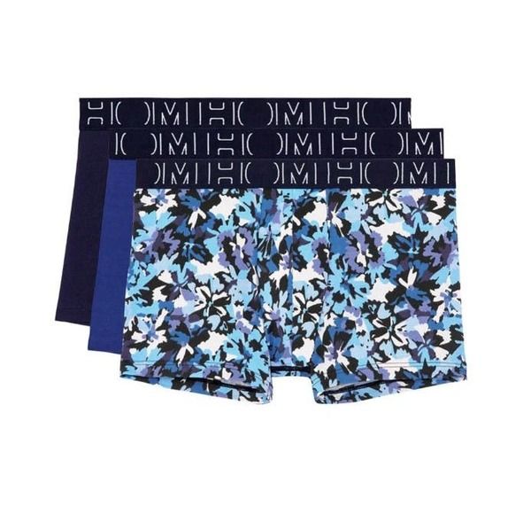 ホム メンズ アンダーウェア ボクサーパンツ HOM Rocky 2 Boxer Briefs 3Pack NavyBlueBlue Print ネイビー