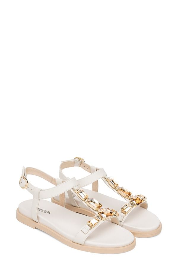 ネーロ ジャルディーニ レディース シューズ サンダル NeroGiardini Jeweled TStrap Sandal Cream クリーム