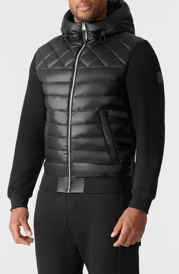 マッカージュ メンズ アウター ジャケット・ブルゾン ダウン Mackage Fletcher Mixed Media Down Jacket Black ブラック