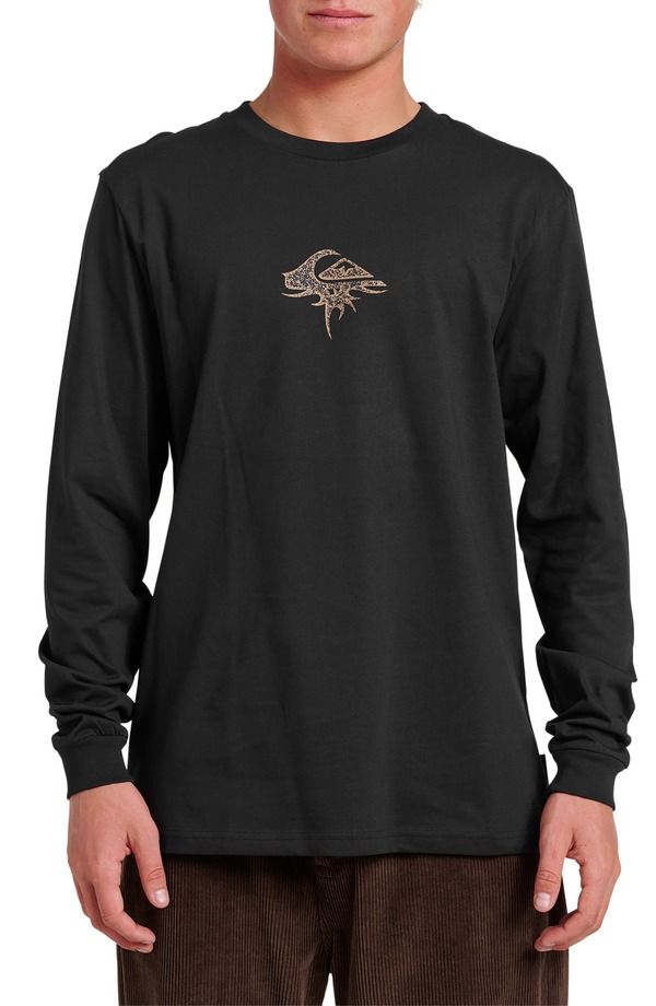 クイックシルバー メンズ アウター パーカー・スウェット Tシャツ グラフィック Quiksilver Three Piece Long Sleeve Graphic TShirt Black ブラック