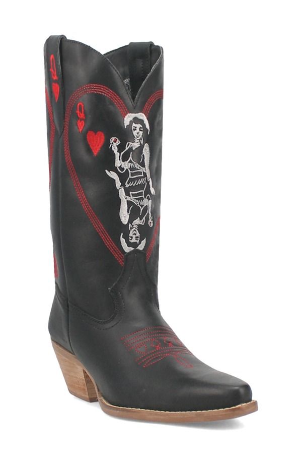 ディンゴ レディース シューズ ブーツ・レインブーツ Dingo Queen a Hearts Western Boot Black ブラック