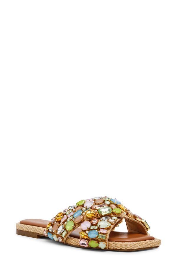 スティーブ マデン レディース シューズ サンダル Steve Madden Levity Crystal Embellished Sandal Gold Multi ゴールド