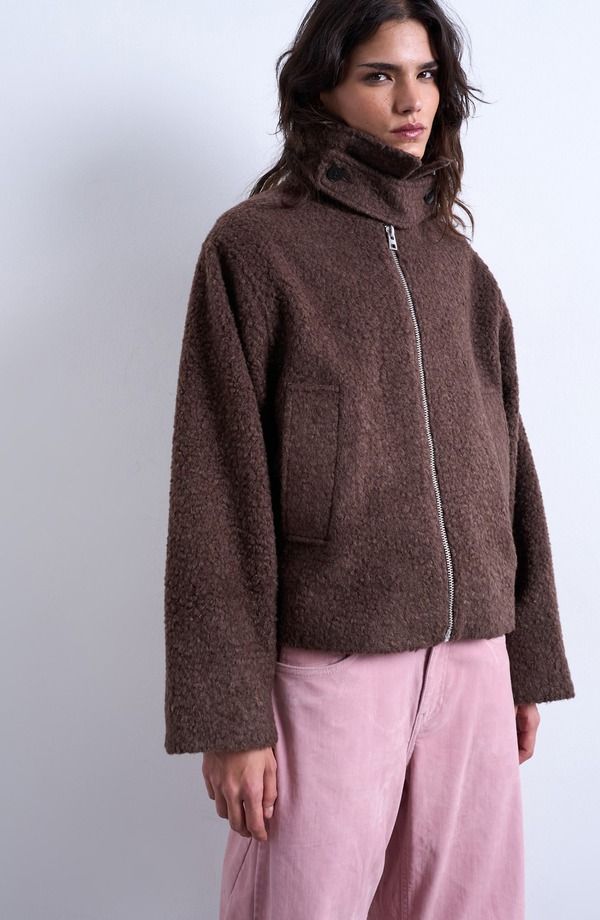 トップショップ レディース アウター ジャケット・ブルゾン Topshop Taboucl Bomber Jacket Chocolate チョコレート