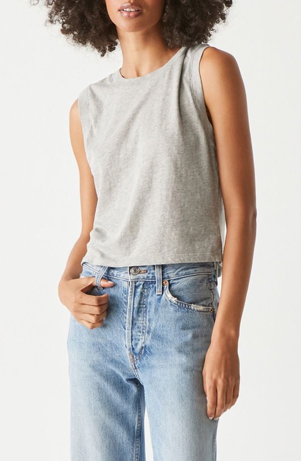 マイケルスターズ レディース トップス シャツ クルーネック コットン Michael Stars Johnnie Crewneck Cotton Tank Heather Grey グレー