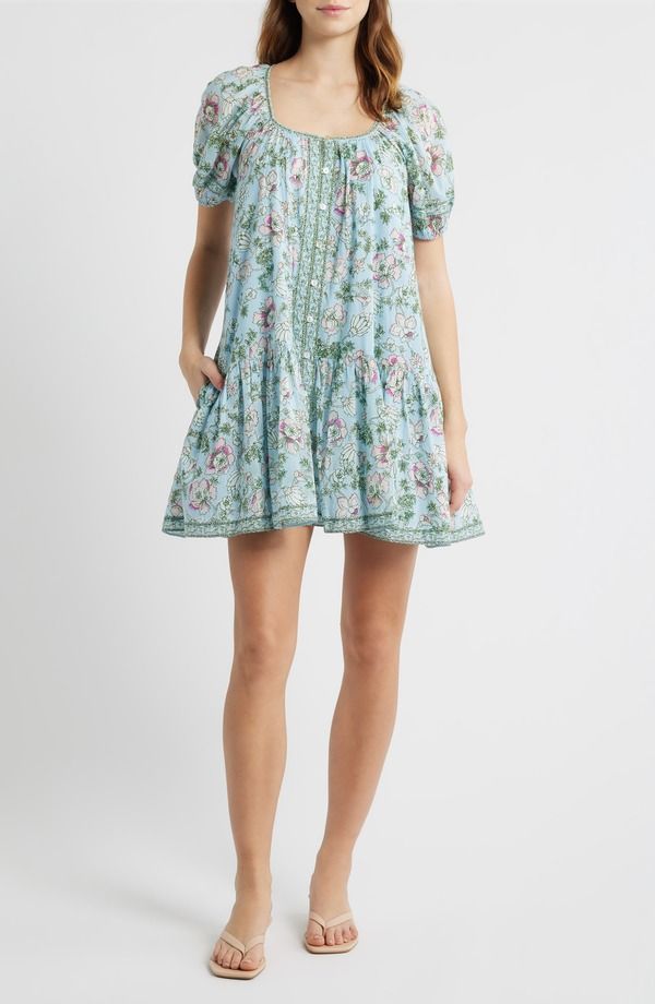 クレオベラ レディース トップス ワンピース フラワー柄 ミニ フラワー Cleobella Elodie Floral Drop Waist Minidress Luna Flora Print
