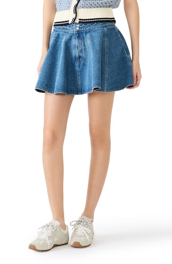 スティーブ マデン レディース ボトムス デニムパンツ ミニ スカート Steve Madden Lilliany Deniminiskirt Aruba Blue ブルー