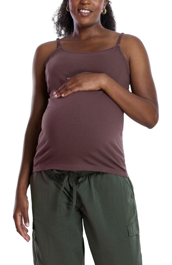 マザーフッドマタニティー レディース トップス シャツ ダウン MOTHERHOOD MATERNITY Clip Downursing Tank Top Cami French Roast