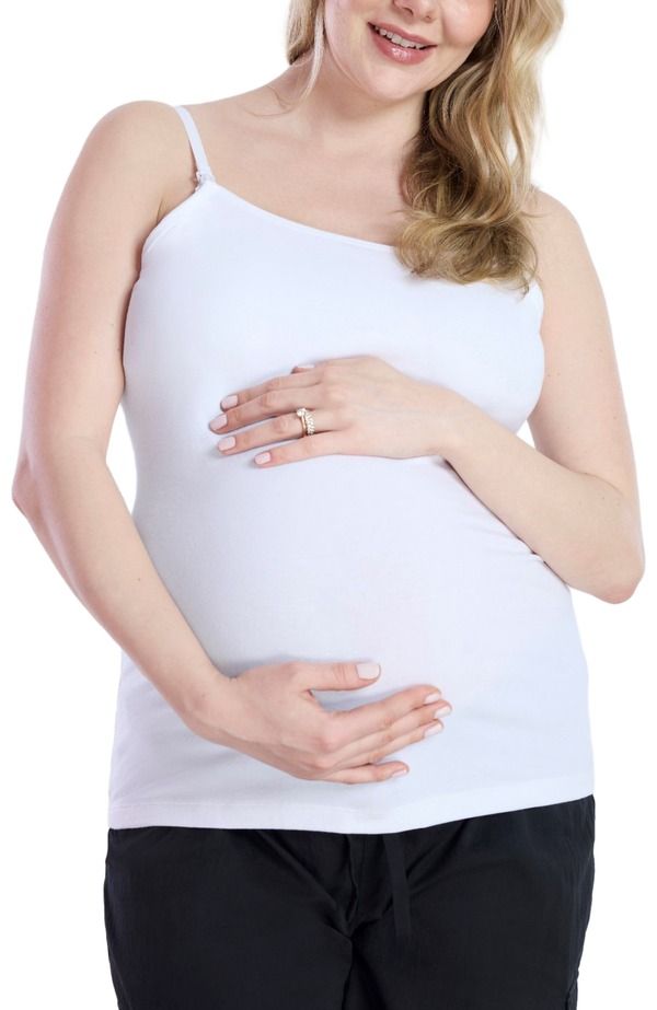 マザーフッドマタニティー レディース トップス シャツ ダウン MOTHERHOOD MATERNITY Clip Downursing Tank Top Cami White ホワイト