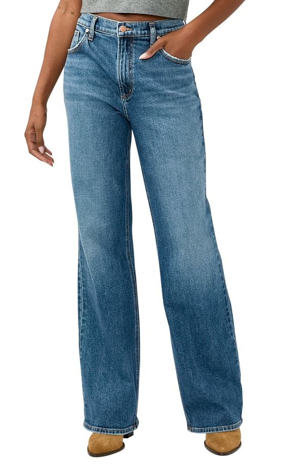 シルバー ジーンズ レディース シューズ ブーツ・レインブーツカット Silver Jeans Co Baggy Bootcut Jeans Acoustic