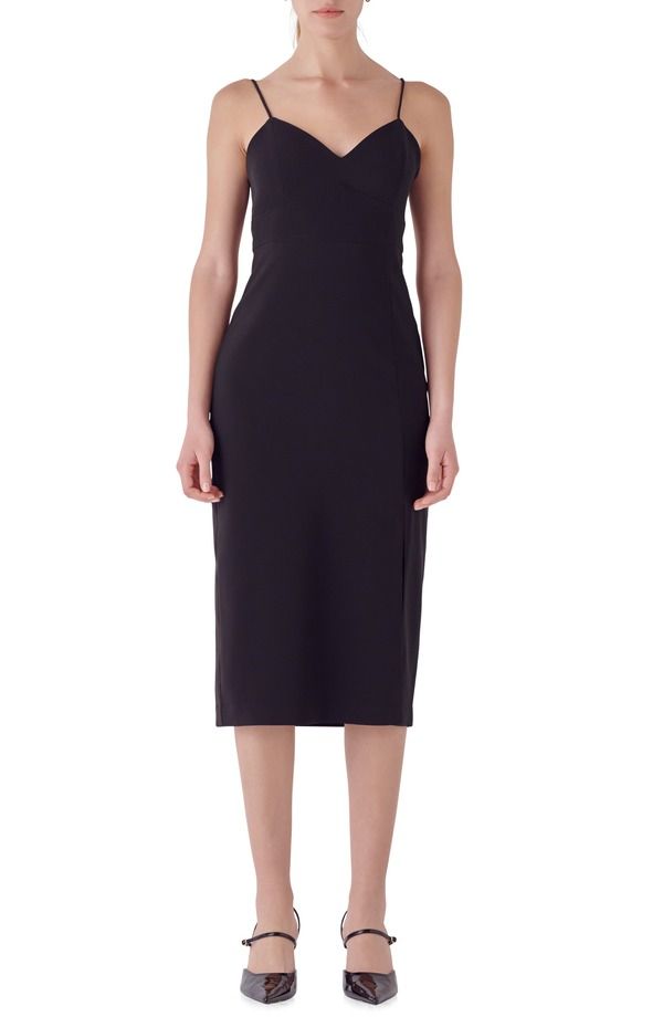 エンドレスローズ レディース トップス ワンピース ミディ Endless Rose Strappy Midi Sheath Dress Black ブラック