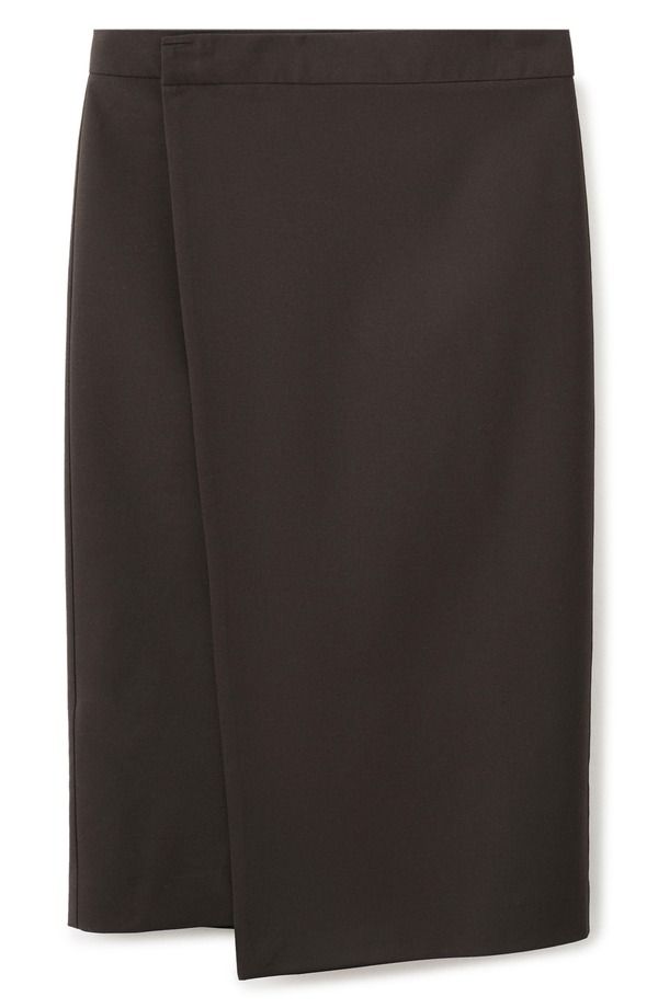 マンゴ レディース ボトムスカート MANGO Wrapencil Skirt Chocolate チョコレート