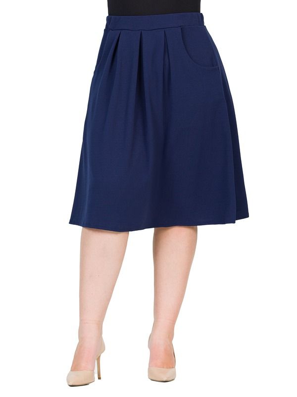 24 セブンコンフォート レディース ボトムスカート ひざ丈 プリーツ 24seven Comfort Apparelastic Waist Pleated Knee Length Pocket Skirt Navy ネイビー 14,615円