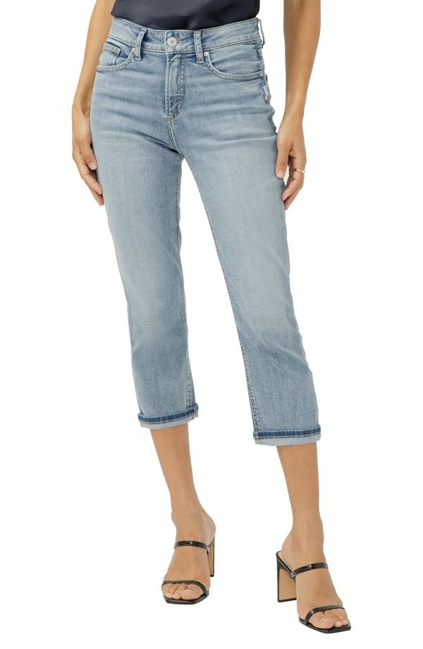 シルバー ジーンズ レディース ボトムス カジュアルパンツ ハイウエスト キャップ Silver Jeans Co Avery Curvy High Waist Capri Jeans Orlando