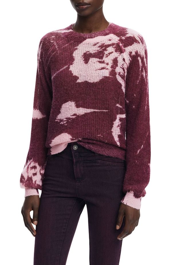 デジグアル レディース アウター パーカー・スウェット クルーネック プリント セーター Desigual Abstract Print Crewneck Sweater Dark Purple パープル