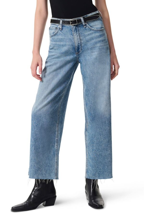 ラグアンドボーン レディース ボトムス デニムパンツ ワイドレッグ ハイウエスト アンクル ジーンズ rag bone Featherweight Andi High Waist Ankle Wide Leg Jeans Beacon
