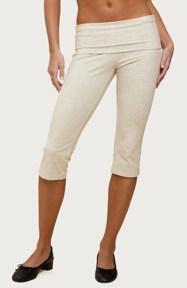 アディクテッド レディース ボトムス レギンス パンツ キャップ EDIKTED Rocio Foldover Capri Pants LightGrayMelange グレー