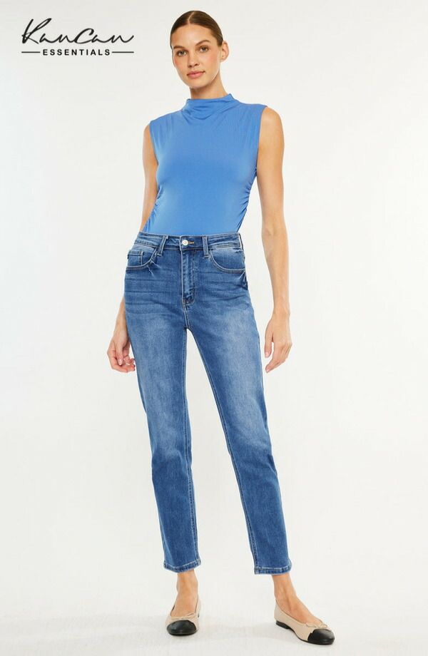 カンクン レディース ボトムス デニムパンツ ジーンズ KanCan Adaline High Rise Slim Straight Jeans Medium Wash