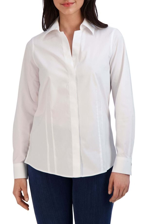 フォックスクラフト レディース トップス シャツ Foxcroftaylor Stretch Shirt White ホワイト