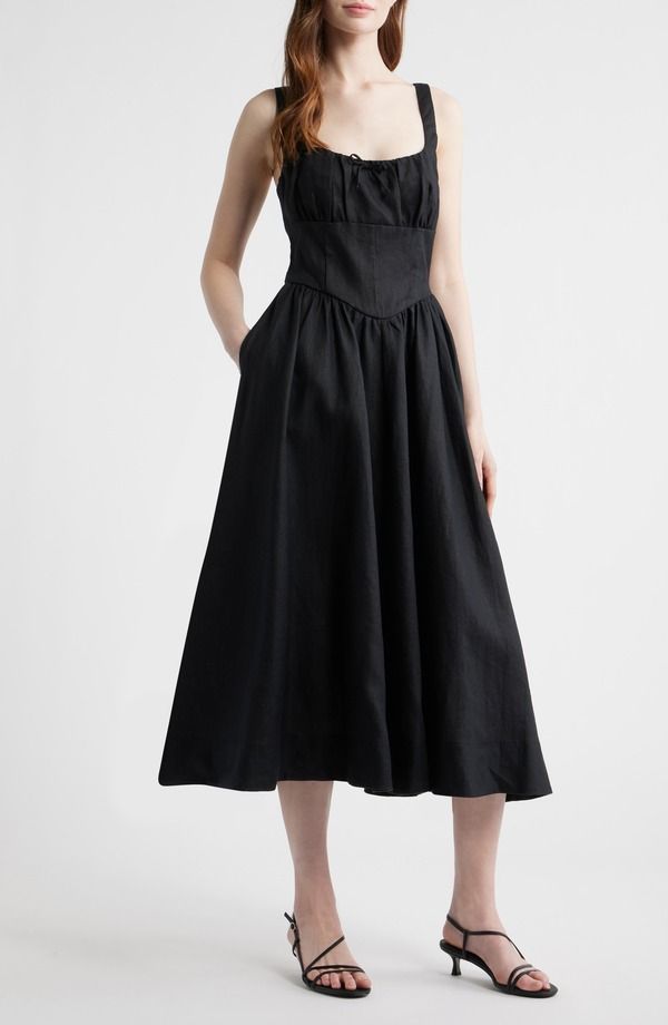 リフォーメーション レディース ボトムス カジュアルパンツ リネン Reformation Balia Linen Sundress Black ブラック