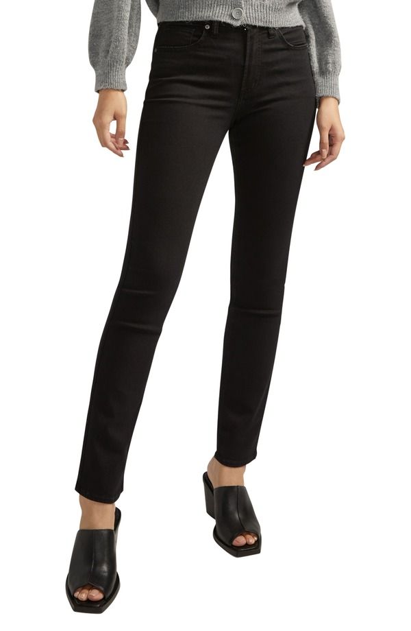 シルバー ジーンズ レディース ボトムス デニムパンツ ストレート ハイウエスト Silver Jeans Co Avery Curvy High Waist Slim Straight Leg Jeans Black ブラック