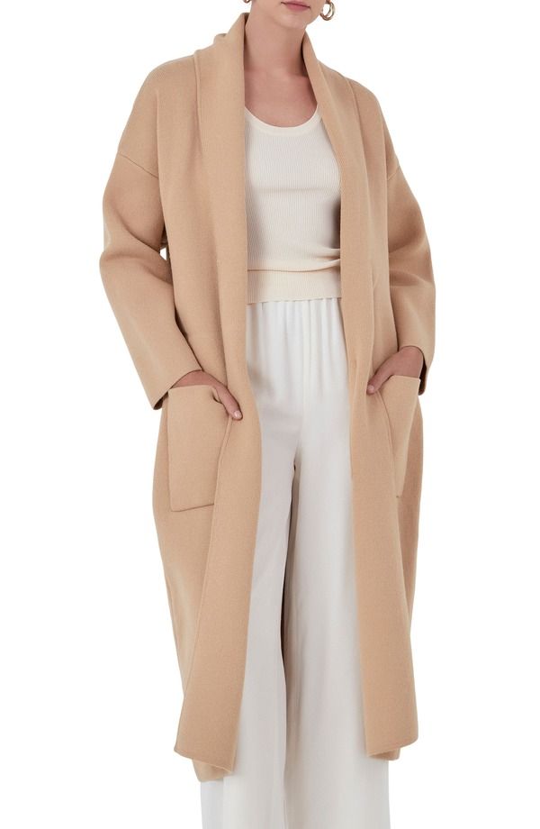 エンドレスローズ レディース アウター パーカー・スウェット カーディガン Endless Rose Longline Tie Belt Cardigan Tan タン
