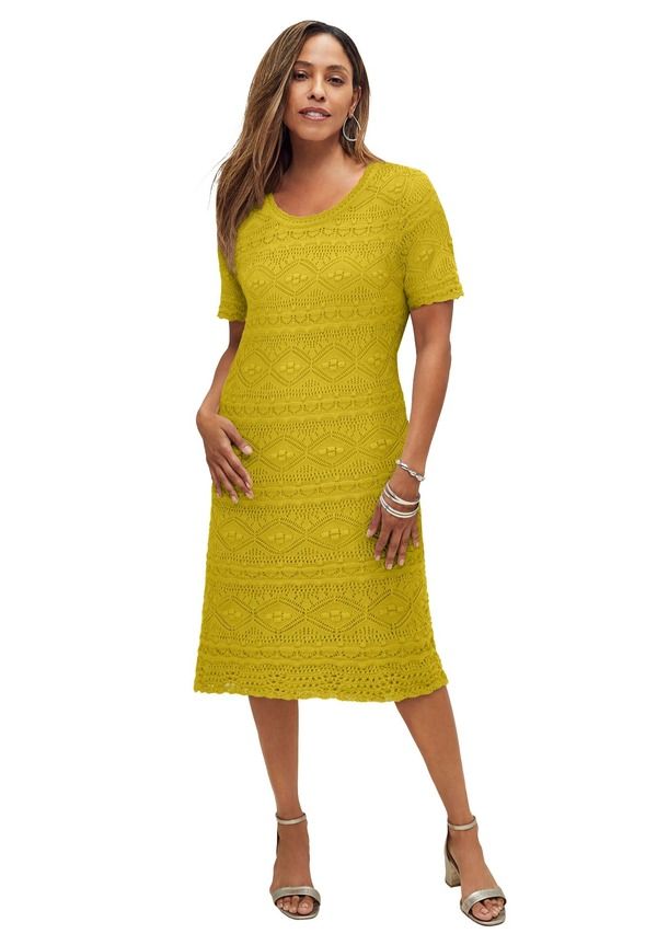 ジェシカロンドン レディース トップス ワンピース Jessica London Crochet Dress Golden Citrus