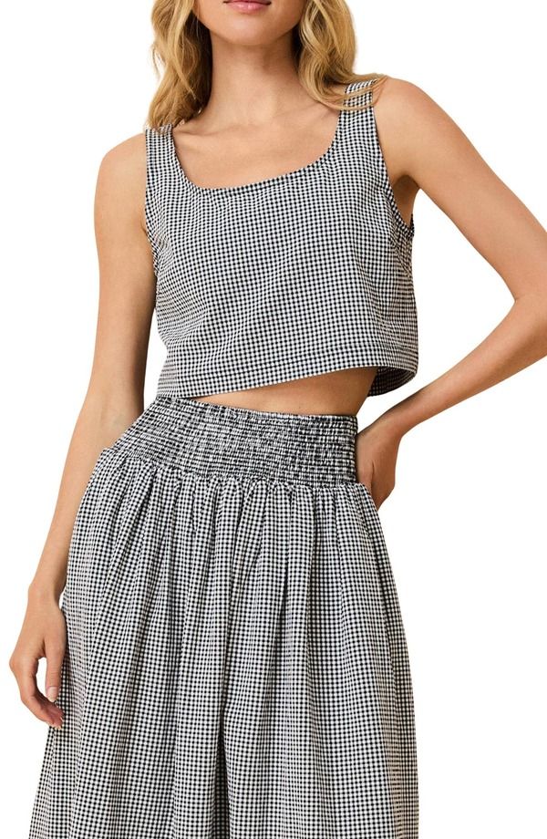 ソリッド アンド ストライプ レディース トップス シャツ Solid Striped The Aniseersucker Crop Tank Noir