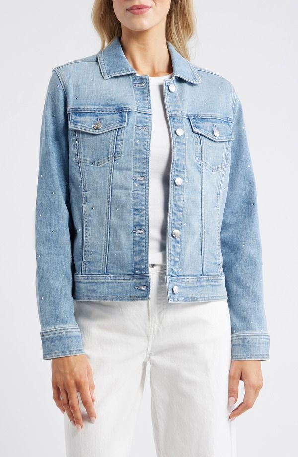 トッミーバハマ レディース ボトムス デニムパンツ ジャケット Tommy Bahama Sparkle Classic Denim Jacket Venice Sky Wash デニム