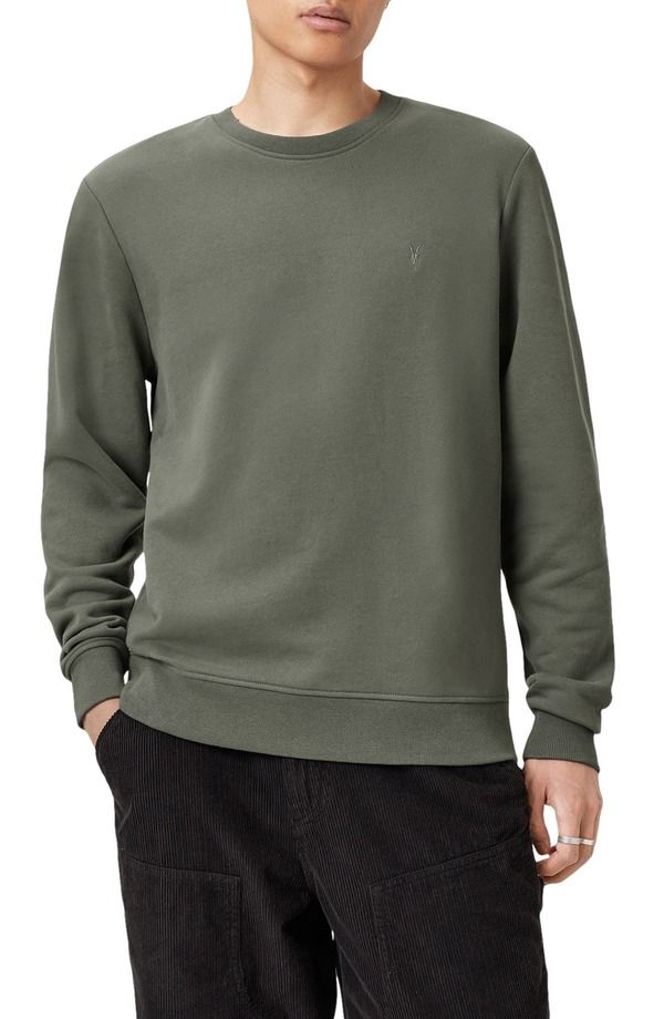 オールセインツ メンズ アウター パーカー・スウェット クルーネック シャツ AllSaints Raven Crewneck Sweatshirt Gastor Green グリーン