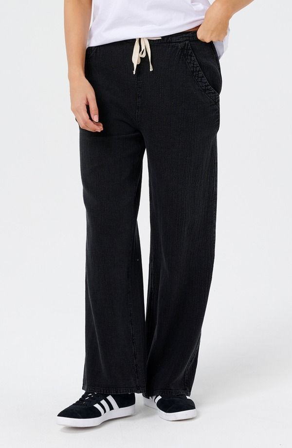 リップカール レディース ボトムス レギンス ワイドレッグ パンツ Rip Curl Classic Surf Wide Leg Pants Black ブラック