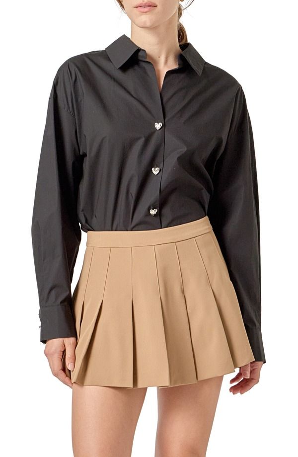イングリッシュファクトリー レディース トップス シャツ コットン English Factory Oversize Cotton ButtonUp Shirt Black ブラック